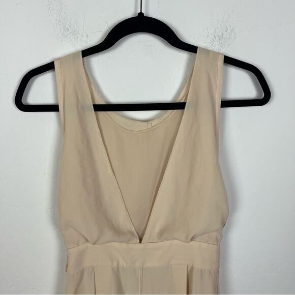Aritzia Wilfred Tan Sleeveless Faux Wrap Dress - Picture 6 of 9